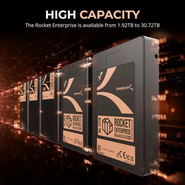 Sabrent Rocket Enterprise 15.36TB U.2 NVMe SSD - View 3