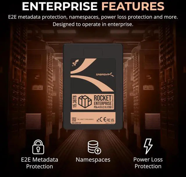 Sabrent Rocket Enterprise 15.36TB U.2 NVMe SSD - View 5