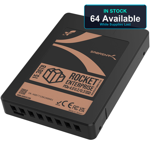 Sabrent Rocket Enterprise 15.36TB U.2 NVMe SSD - IN STOCK 64 Available